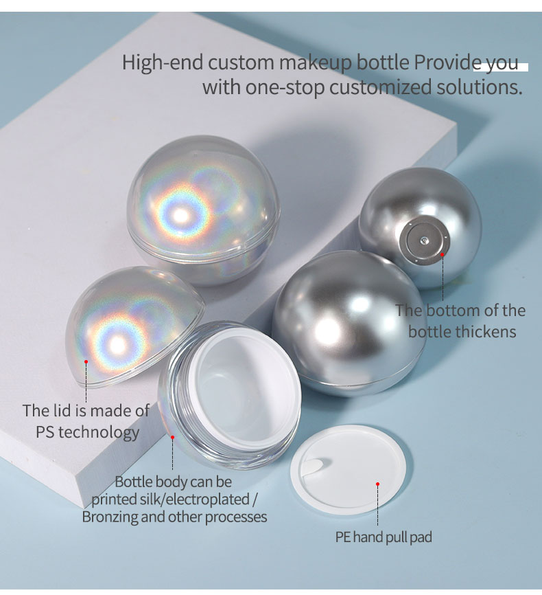 Round Shape Acrylic Cosmetic Jar 10g 20g 30g 50g Mini Cosmetic Jars For Skin Care Cream
