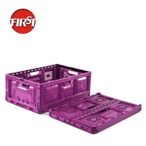 Collapsible Stackable Plastic Fruit Crates Foldable and Internal Size 570*370