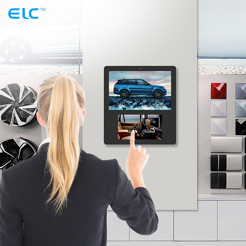 Wall Mounted Interactive Dual Screen Digital Signage WiFi Android Indoor Advertising Display