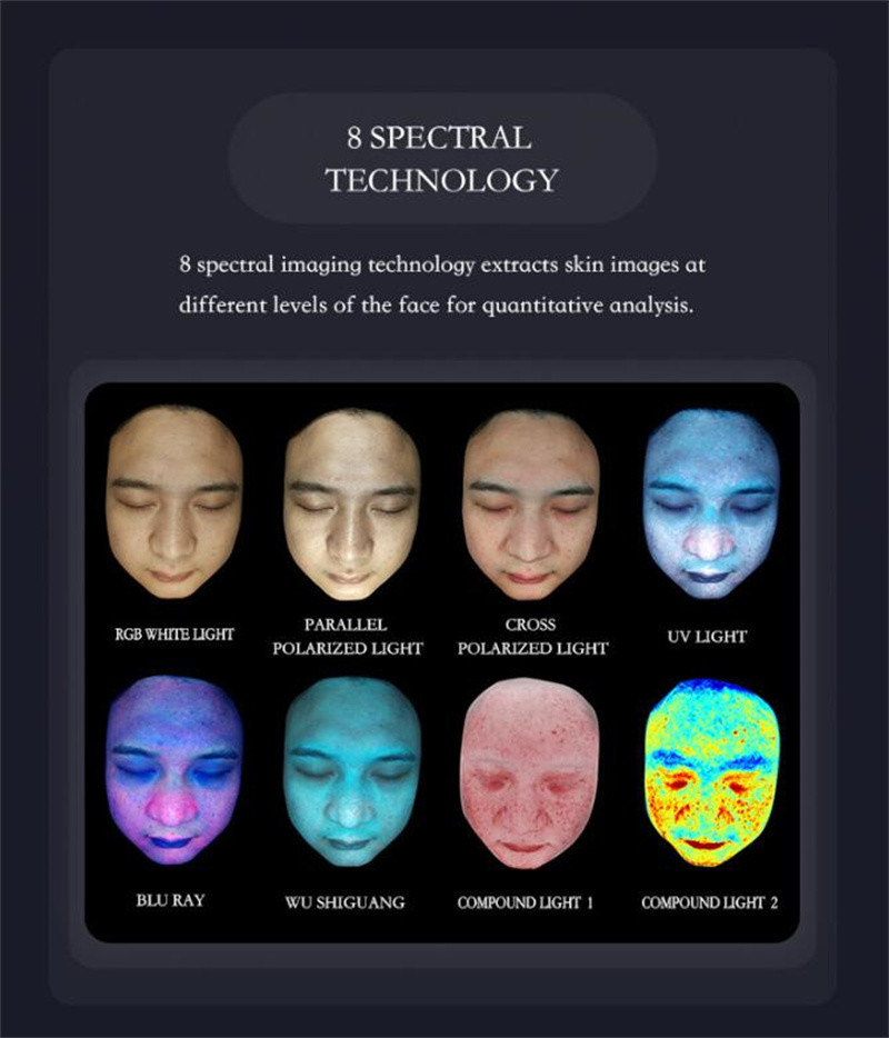 3d Skin Analyzer Device / Skin Tester Artificial Intelligence 8 In 1