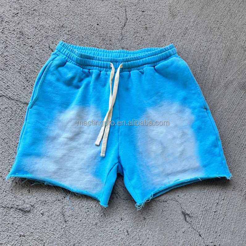 Vintage Decoration Sun Faded Custom Washed French Terry Shorts 400 Grams Fabric Weight