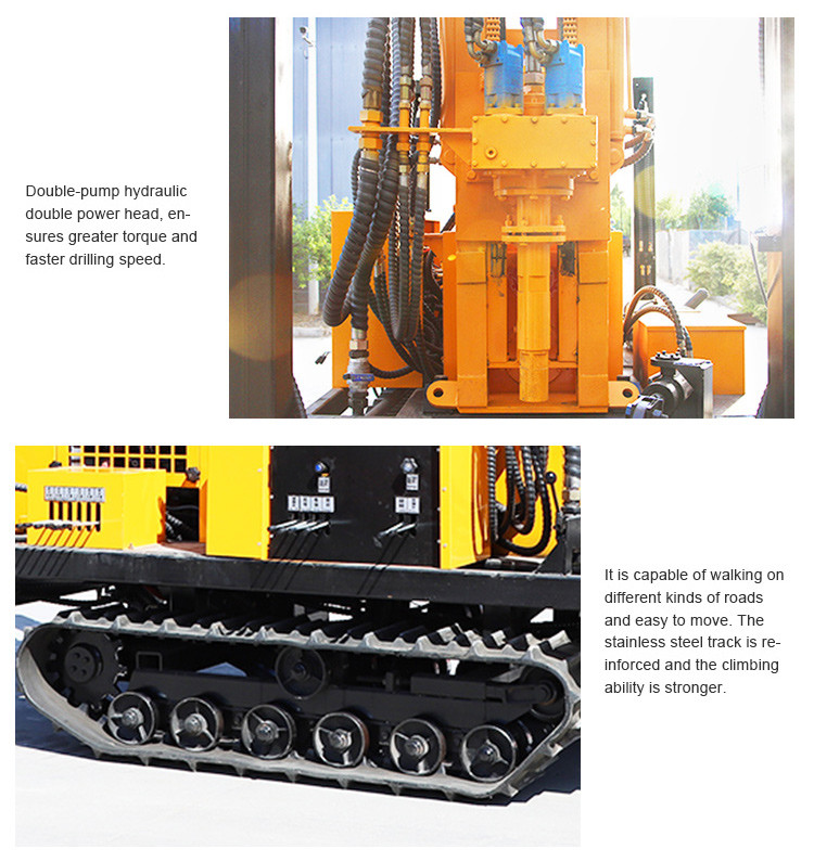 Customized Color St 400 Meters Depth Pneumatic Borewell Machine