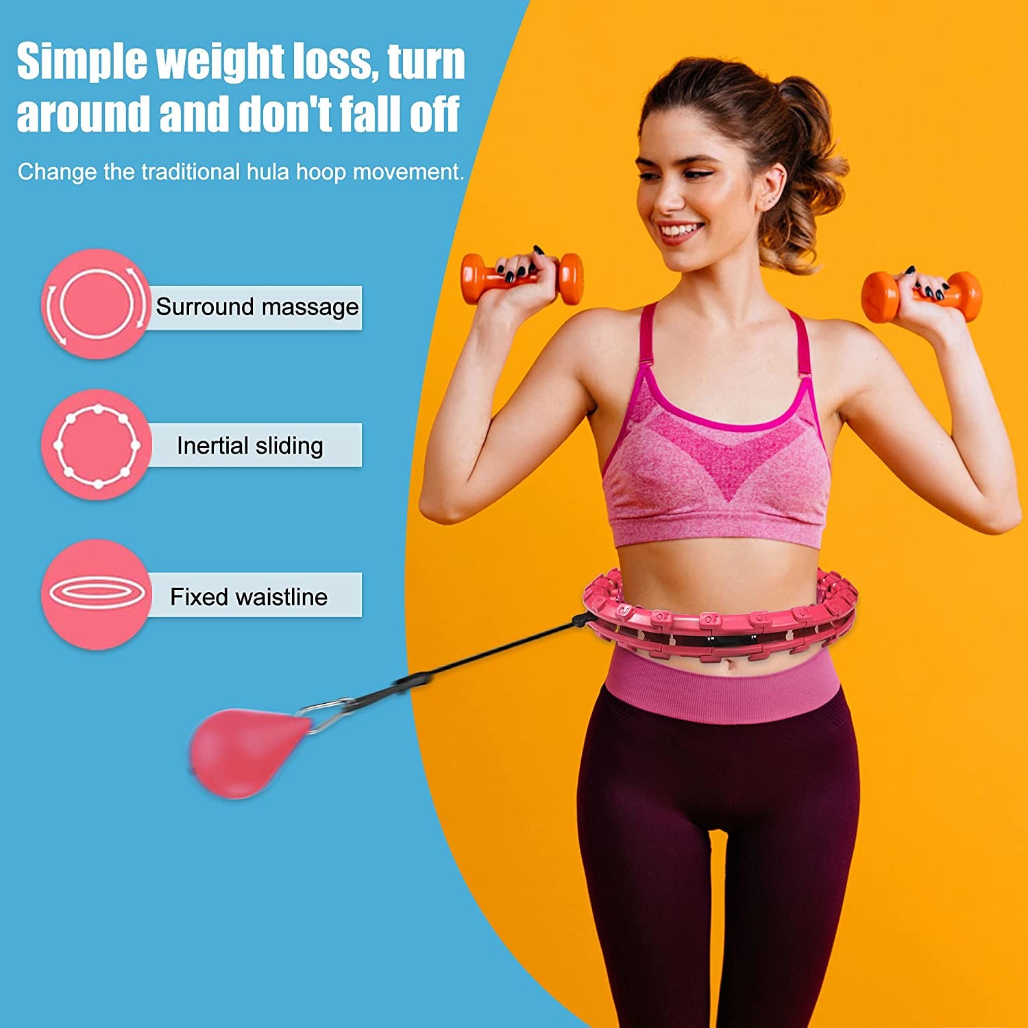 24 Knots Adjustable Weighted Hula Hoop Weight Lose FCC Approved