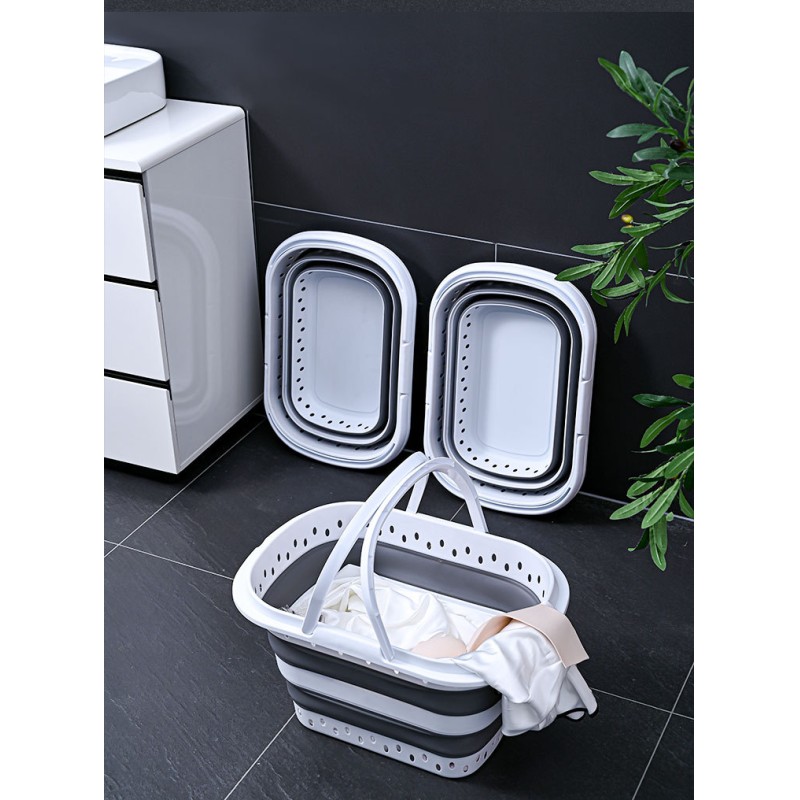 Creative Folding Wall-Mounted Portable Plastic Modern Simple Extra Large Thickened Kitchen Bathroom Laundry Basket Foot Bath