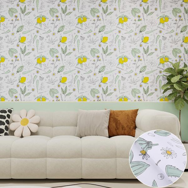 Home Decoration Floral Peel And Stick Wallpaper Glossy Floral Adhesive Contact