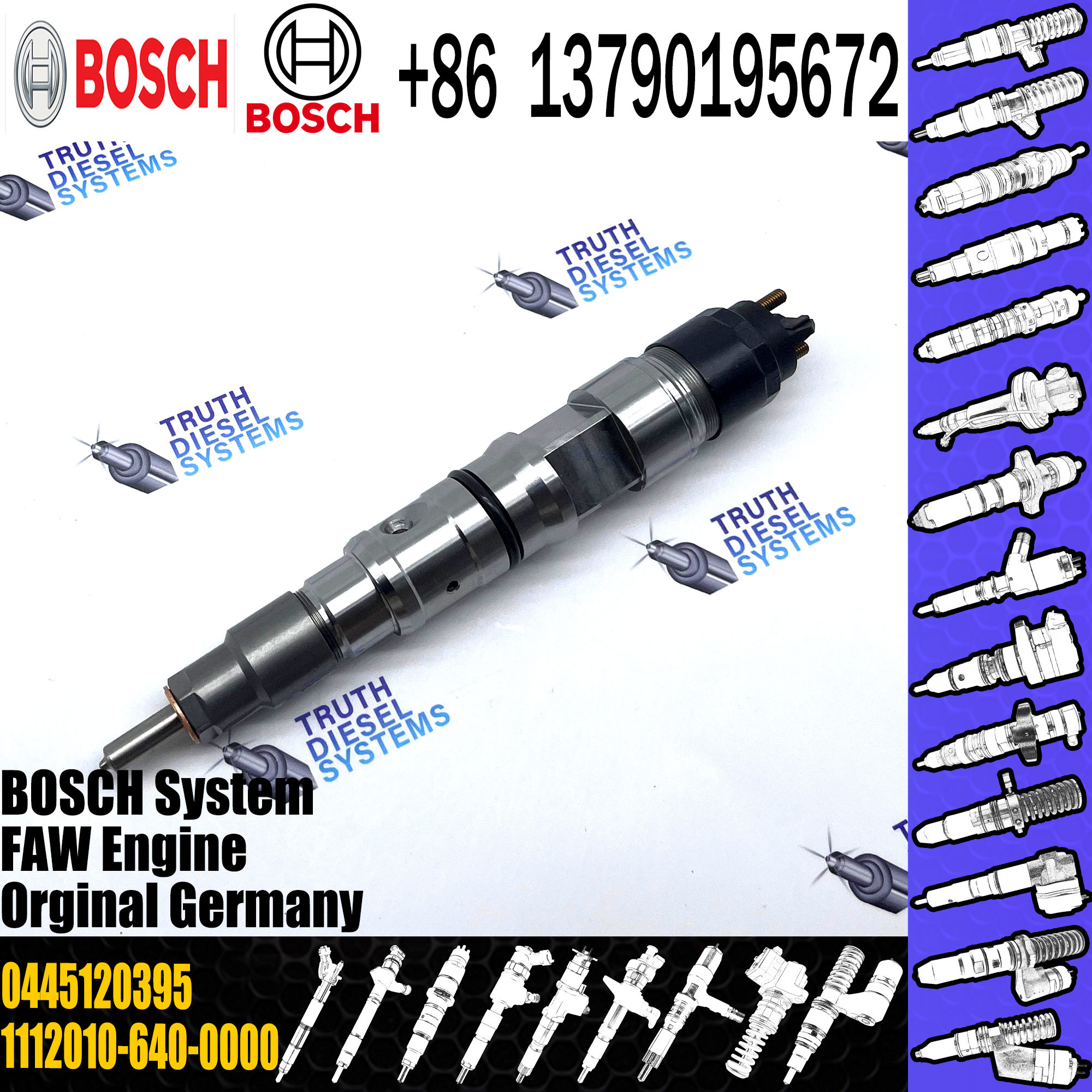 diesel fuel injector 0445120247 0445120395 CRIN2-16-BL common rail injector 0445120247 0445120395 for FAW F1 F4 F5