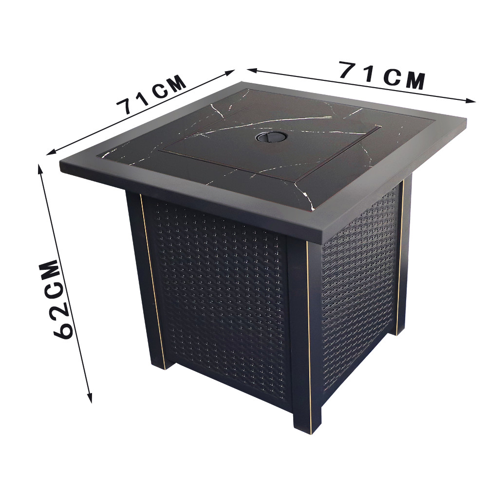 Alloy Steel Winter Propane Fire Pit Table Square Smokeless