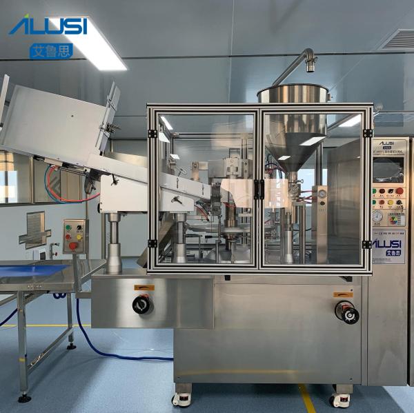 Pneumatic Tube Filling Sealing Machine , SUS316L SS304 Toothpaste Packaging