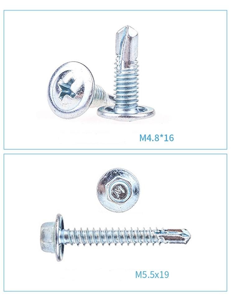 Light Gauge Steel Prefab House Parts Anchor Connector Bolts 16mm Long Anti Rust 4.8mm Zinc Coating