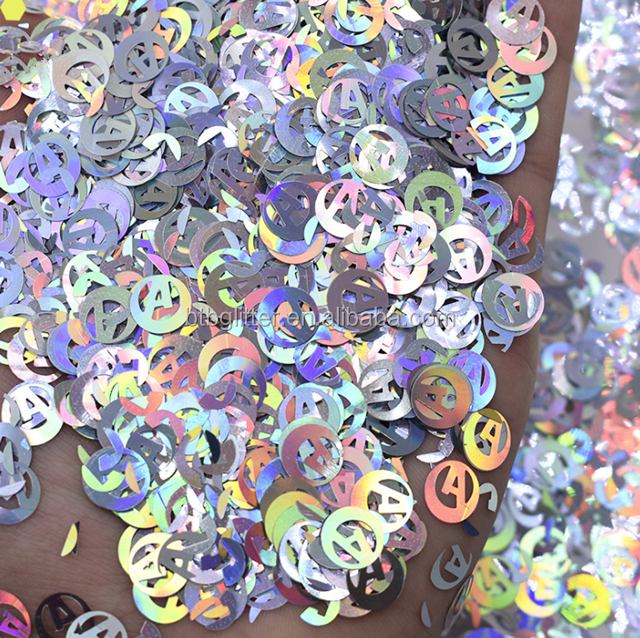 365 Colors Glitter Shaped Letter a in the Circle Glitter Shape Perfect Addition to Indoor Christmas Decoration