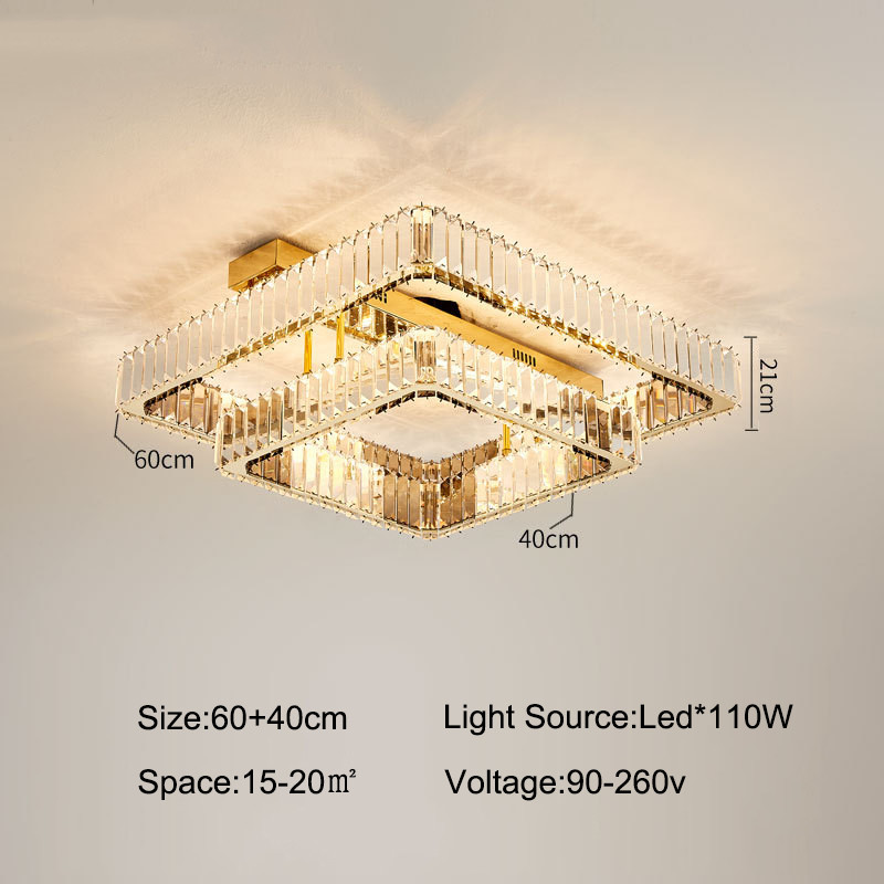Luxury Living Room Smart Led Chandelier Modern Hall Glossy K9 Crystal Ceiling Chandelier(WH-CA-104)