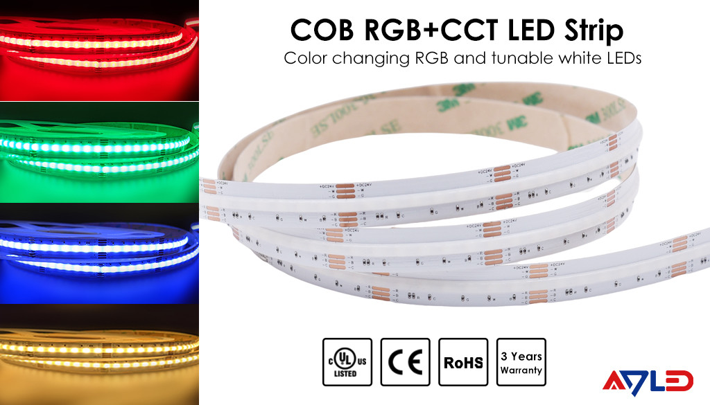 COB RGB CCT Led Strip Bendable IP20 IP65 IP67 5m Flexible 24v Led Lights For Bedroom