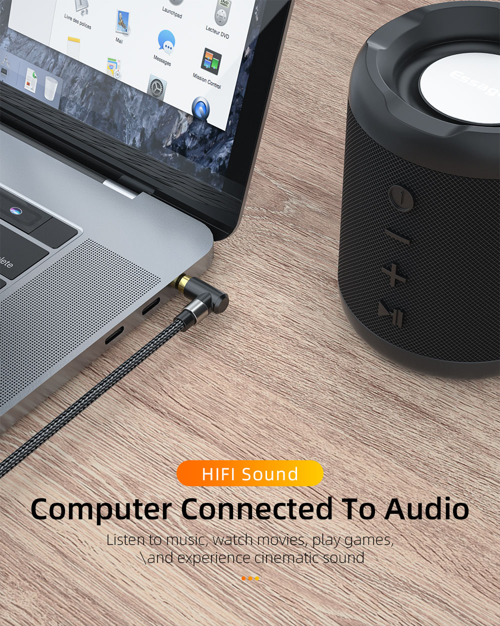 3.5mm AUX Cable Elbow Male To Male Audio Jack Cable 90 Degree