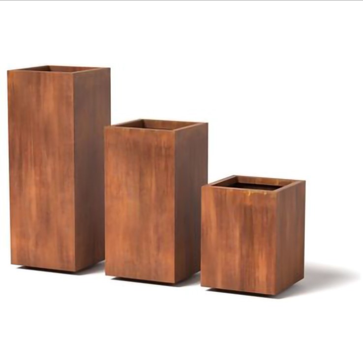 Garden Decoration Corten Steel Planters Box Large Outdoor