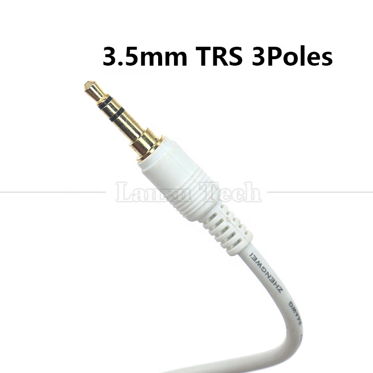 High Quality Gold Silver Plated Male to Male 3.5mm TRS 3 Poles Stereo Jack Audio Extension Cable