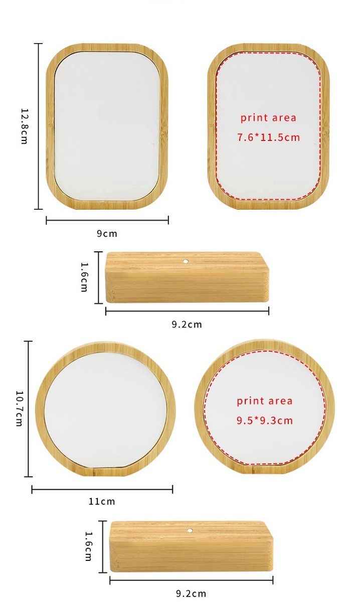 Modern magnetic Bamboo Wooden Photo Frame For Sublimation Printing DIY Commemorative Photo Frame Couple Gift Family Memory Ornament