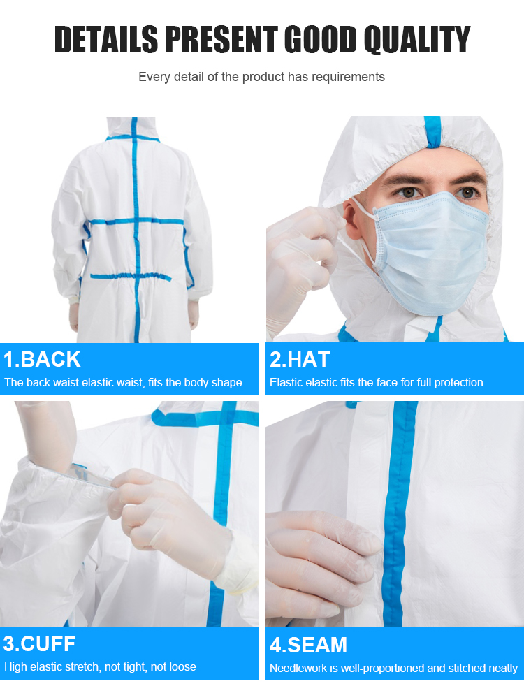 FDA White Disposable Coveralls With Hood clinic uniform