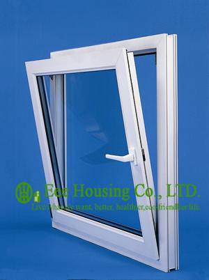 Top hung Upvc Windows For House, White Color Vinyl Awning Windows manufacturer