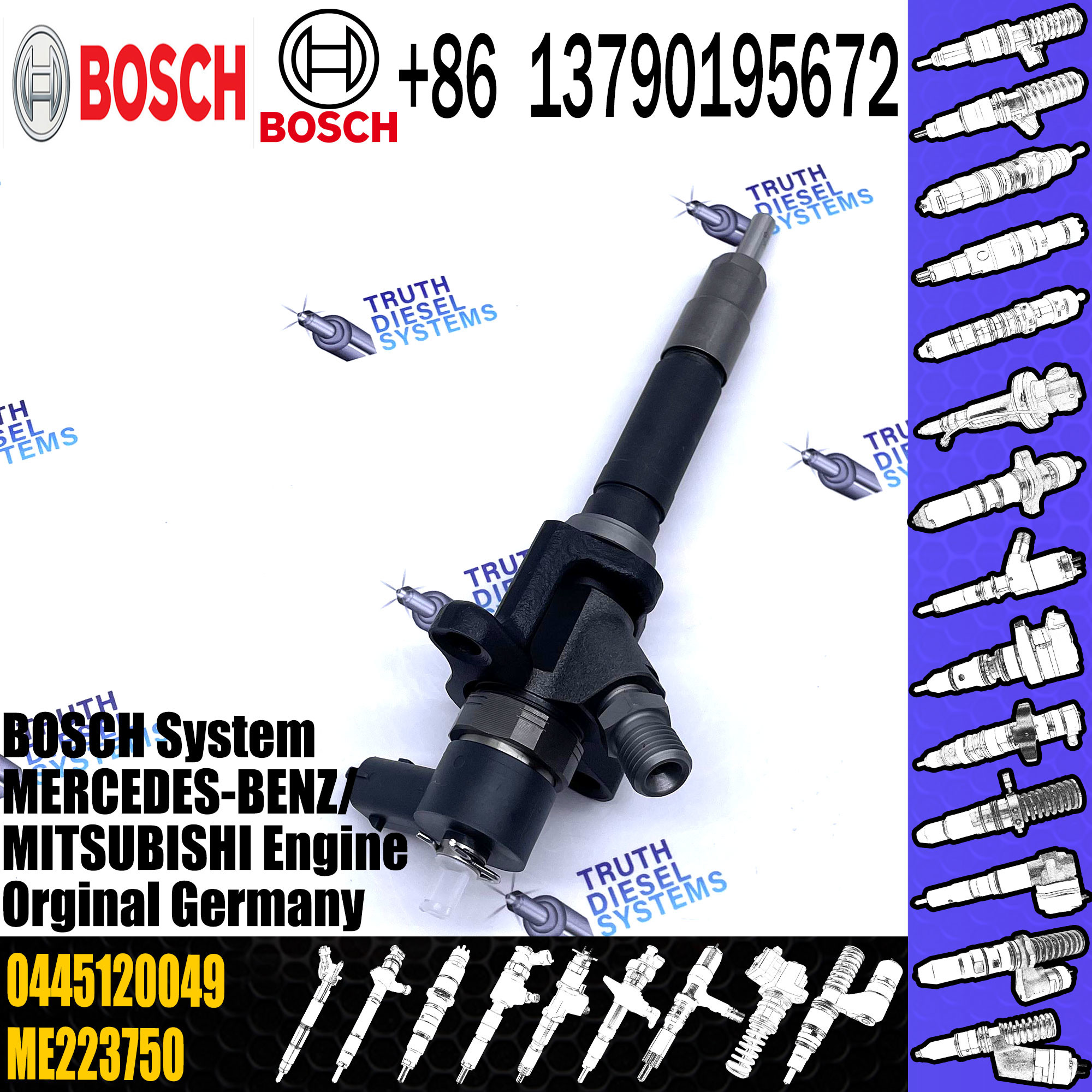 common rail fuel injector 0445120048 0445120049 fuel injector for MITSUBISHI FUSO 4M50