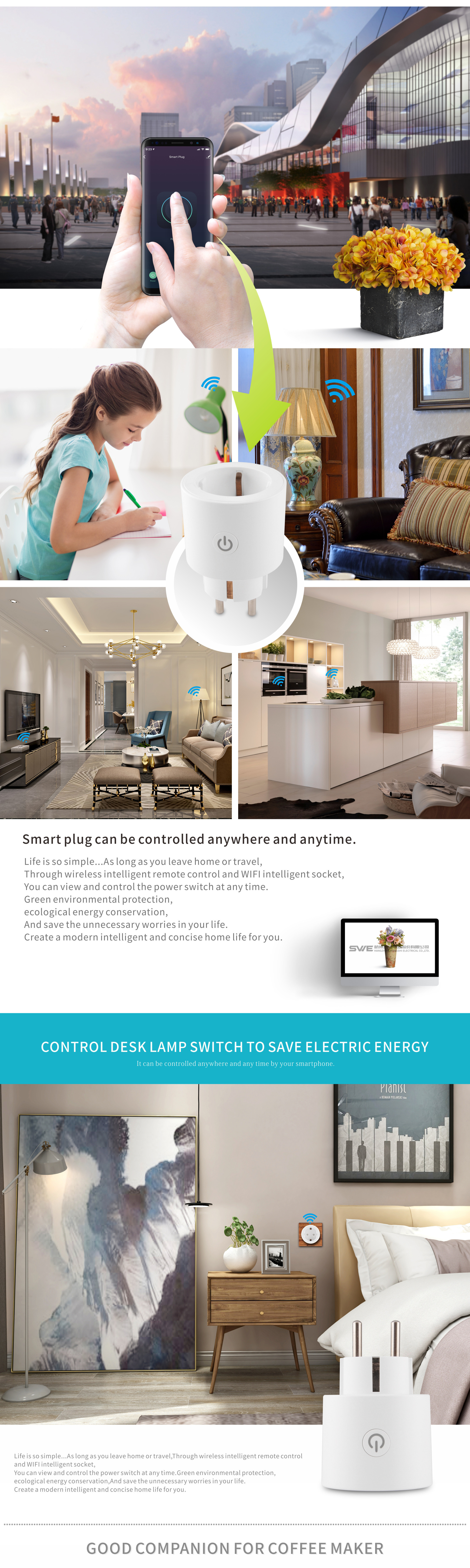 European Standard 16A Smart Plug Wi-Fi Socket Powered by Tuya