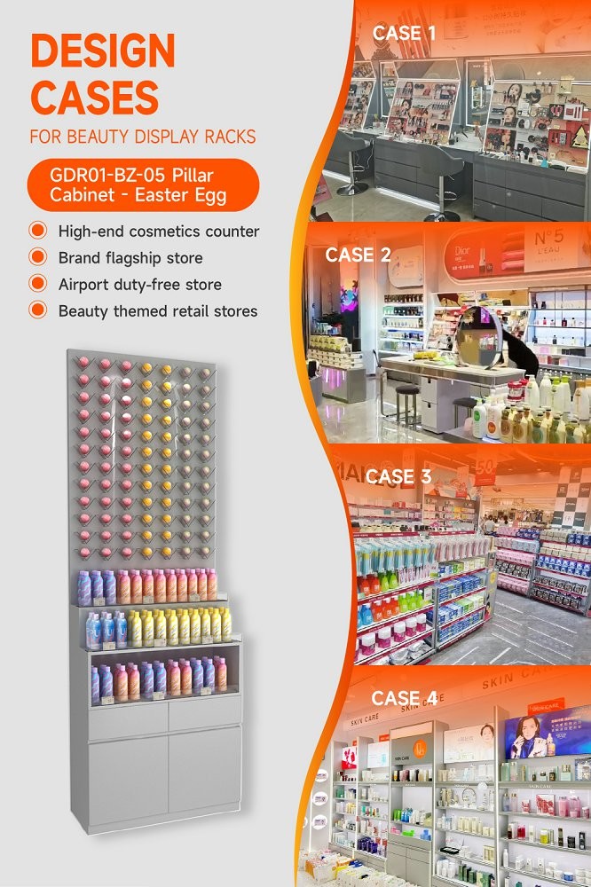 GDR01-BZ-05 Retail Display Pillar with Grey Pillar and 3mm Acrylic for High-End Brand Showcases
