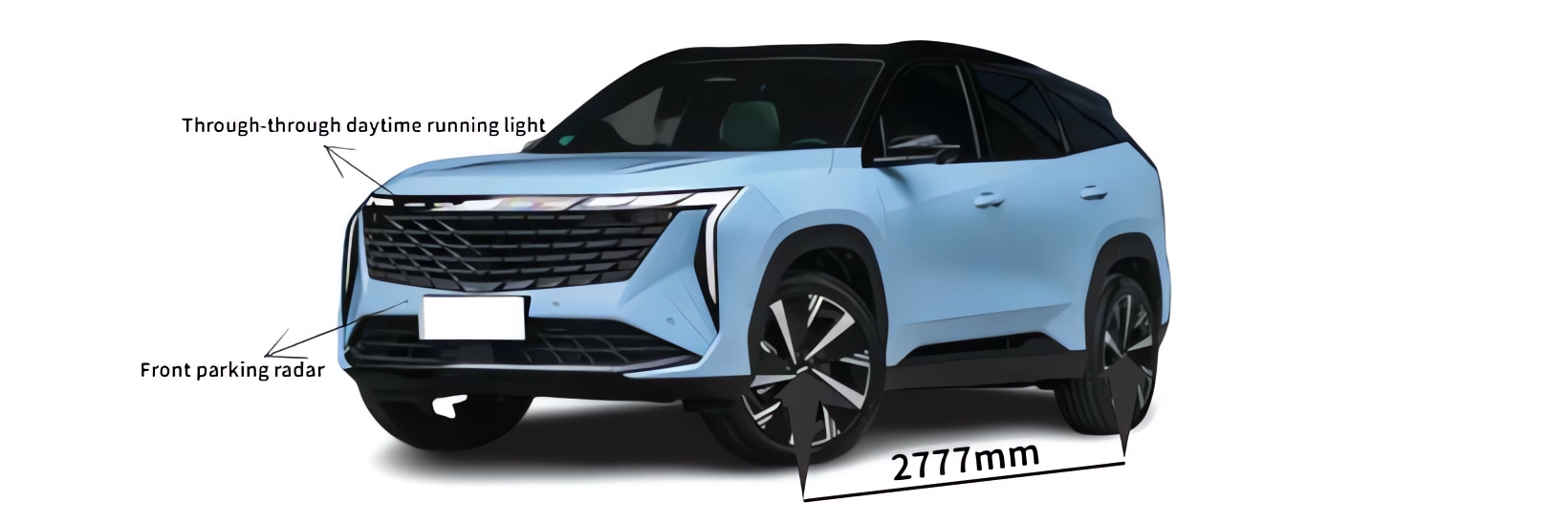 Electric Geely Boyue L SUV 5 Seater Gasoline Powered Hybrid 1.5T Fast Speed Exterior Rearview Mirror Maximum Power 200-250Ps