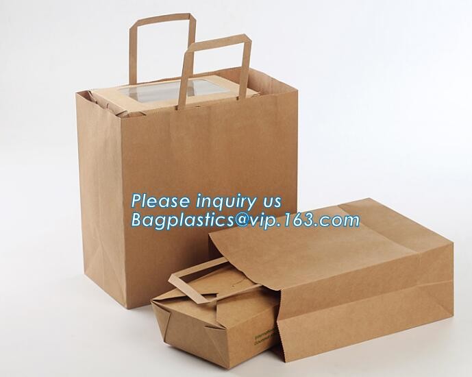 Flower carrier bag with different color customized pot plants kraft paper bag with handle,stamping logo fancy paper flow