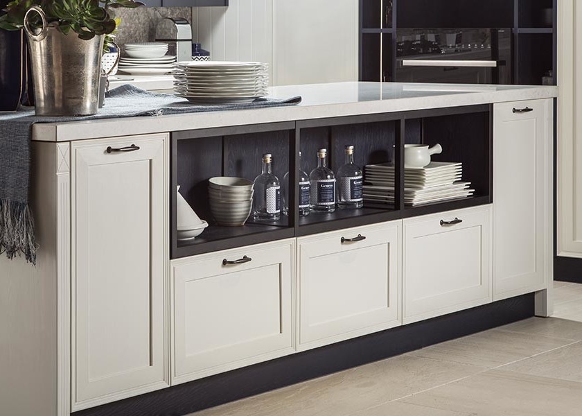 Solid Wood Kitchen Cabinets With Countertop And Upper Cabinet