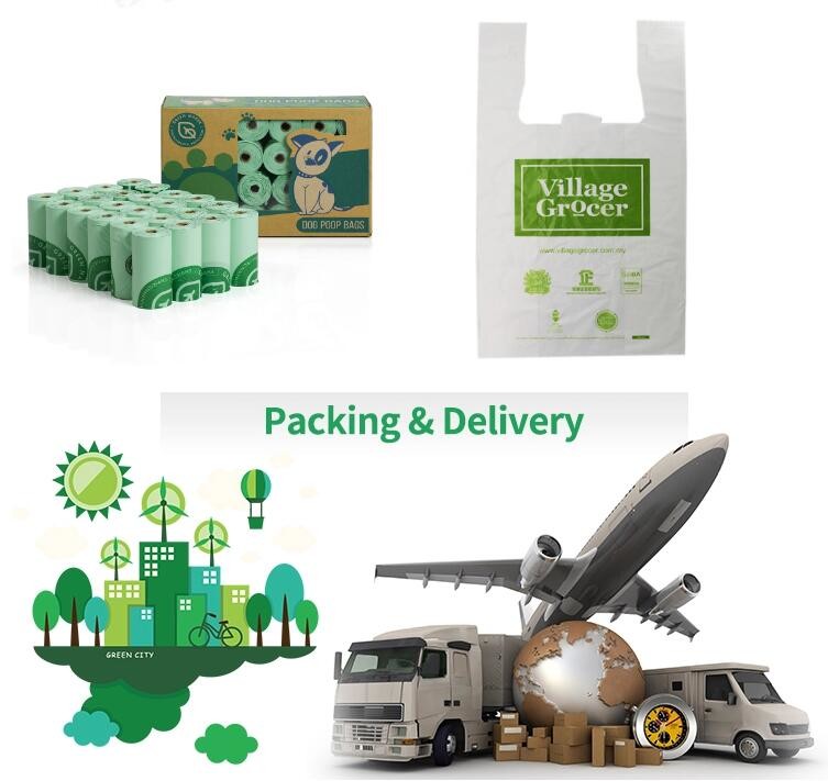 eco friendly biodegradable plastic compostable garbage bags, compostable biodegradable printed charity donation bag