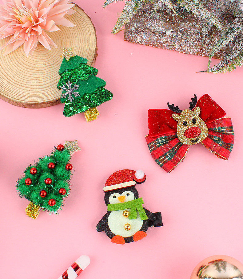 Christmas Girls Hair Accessories Set Hair Clips Christmas Bows Hair Clips Girls Hairpin For Children And Adults
