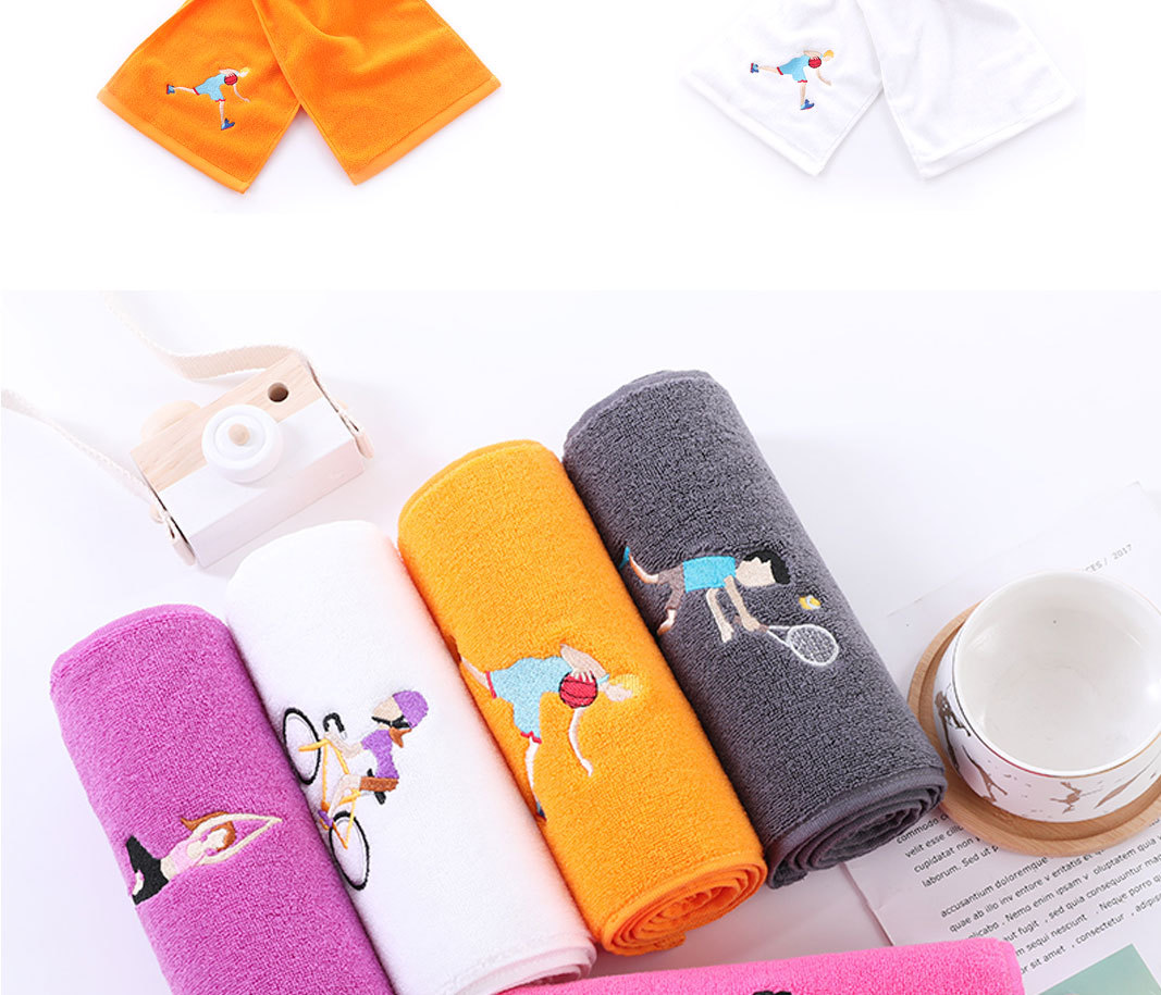 Pure Cotton Sports Towel for All Ages Plain Weave Sweat-Wicking and Water-Absorbing