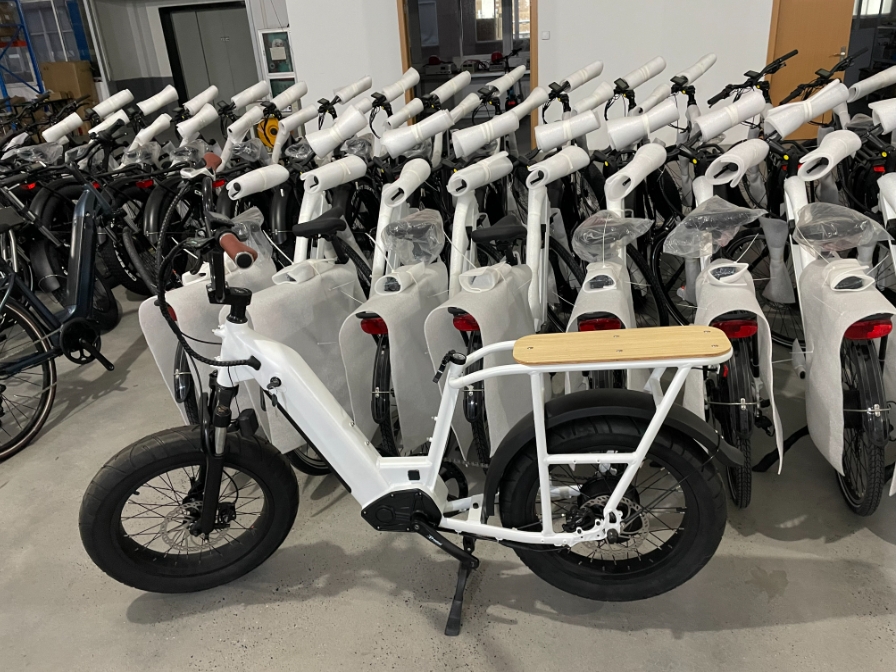 Aluminum Alloy Electric Cargo Bike 48V 750W Ebike With Front Suspension Dual Battery
