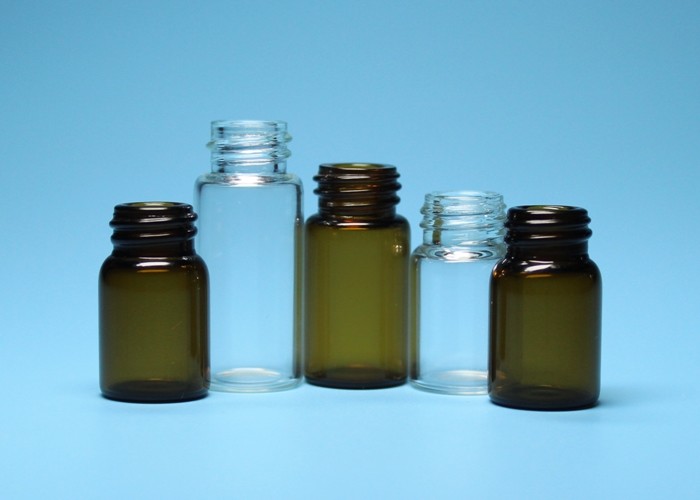 Customized Size Screw Top Vials Clear And Amber Color With Screw Threaded Mouth