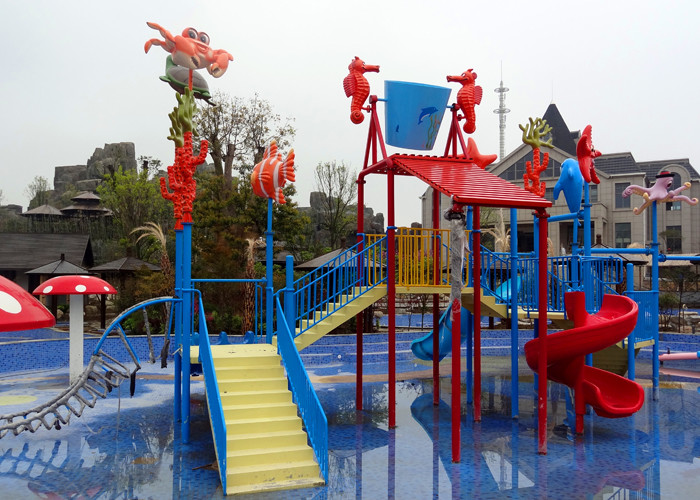 Ocean Style Water Theme Park Equipment / Water Spray Equipment 12X8X6.1m Size