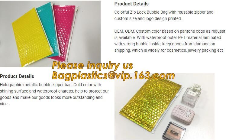 Custom Bubble Zip lockkk Packaging Bag Slider Padded Bag,Anti Shock Plastic PE Material Mailer Zip Lock Padded Bag /Slider