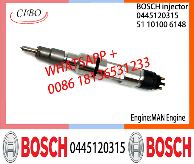 BOSCH 0445120315 Neutral Diesel Fuel Injector Assembly 0445120315 51101006148 For MAN Engine