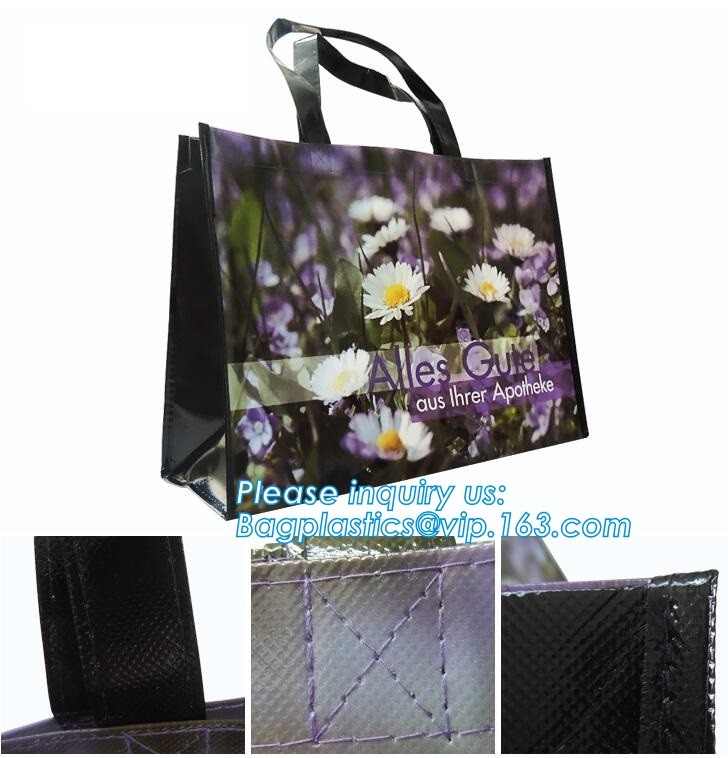 Wholesale factory custom fashion laminated non woven bag, Shopping printing fabric insulated foldable bag, custom pp non