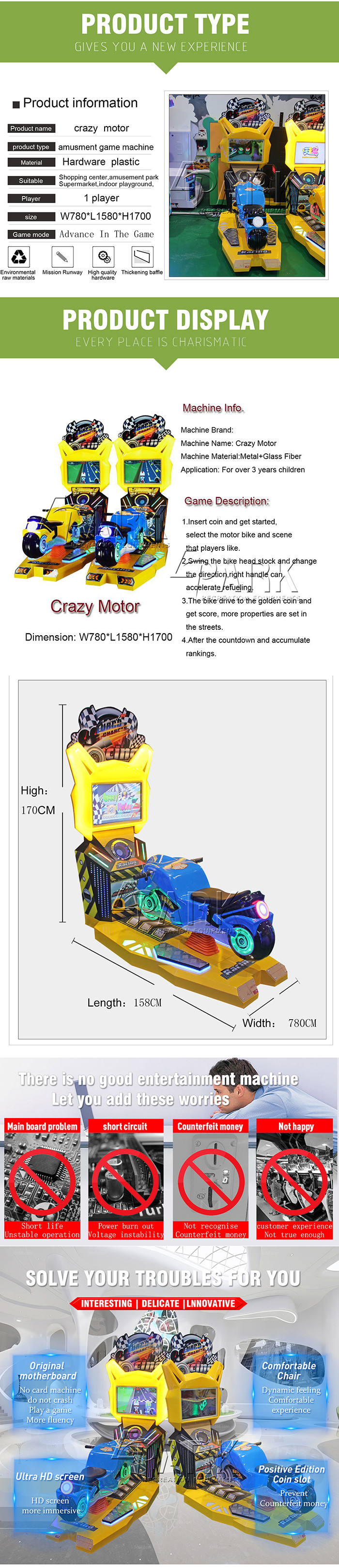 1 Player Racing Game Machine , Kids Toy On Ride Electric Car Driving Arcade Cabinet