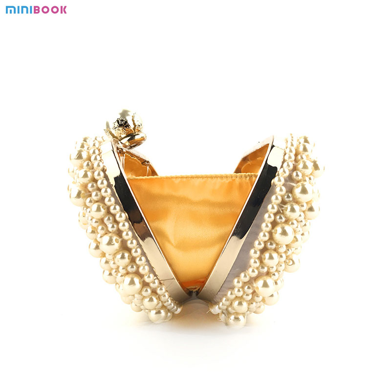 Special Crystals Beaded Pearl Clutch Evening Bags for Women's Wedding Celebrations