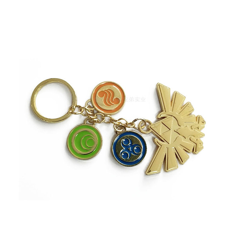 Kids Gold Customised Key Chains Zinc Alloy Oem Design Colorful With Logo