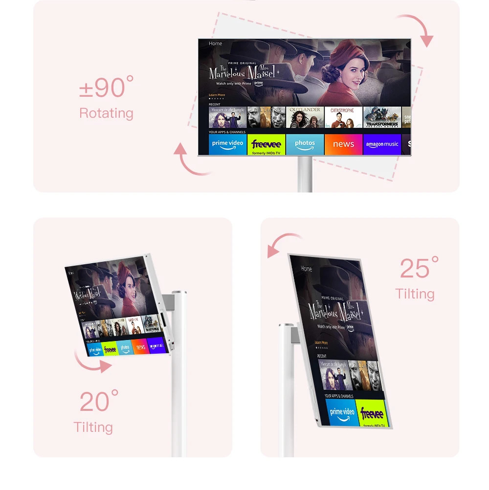 Wall Mount Smart Tv With Voice Control Adjustable Screen Standbyme Player 4GB 64GB MTK8183 CPU