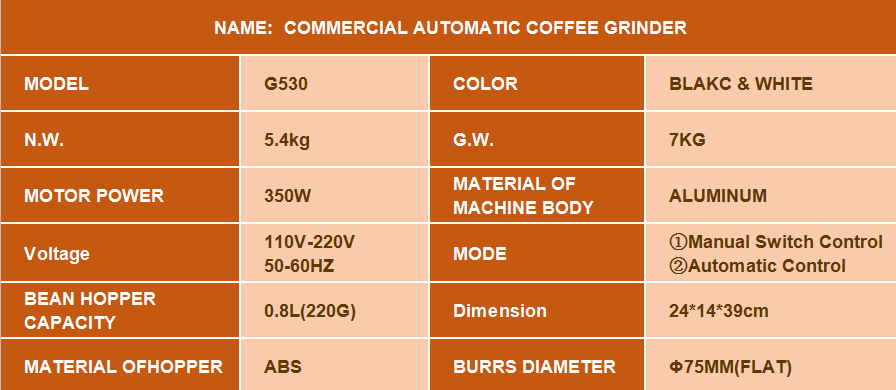 230g Bean Hopper Capacity Electric Espresso Coffee Grinder Perfect for Shop and Home