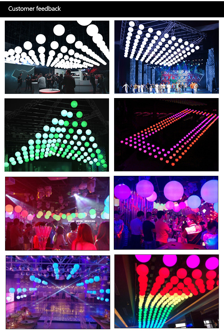 Customized DMX RGB LED Lifting Ball Wireless Control Kinetic Light Up Down