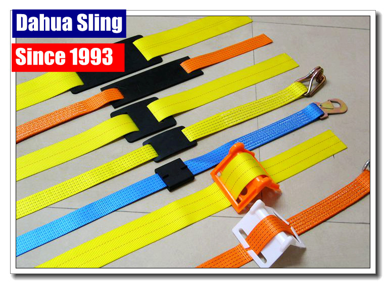 Double J Hooks Roof Ratchet Tie Down Straps , 3 Inch Ratchet Straps USA Standards