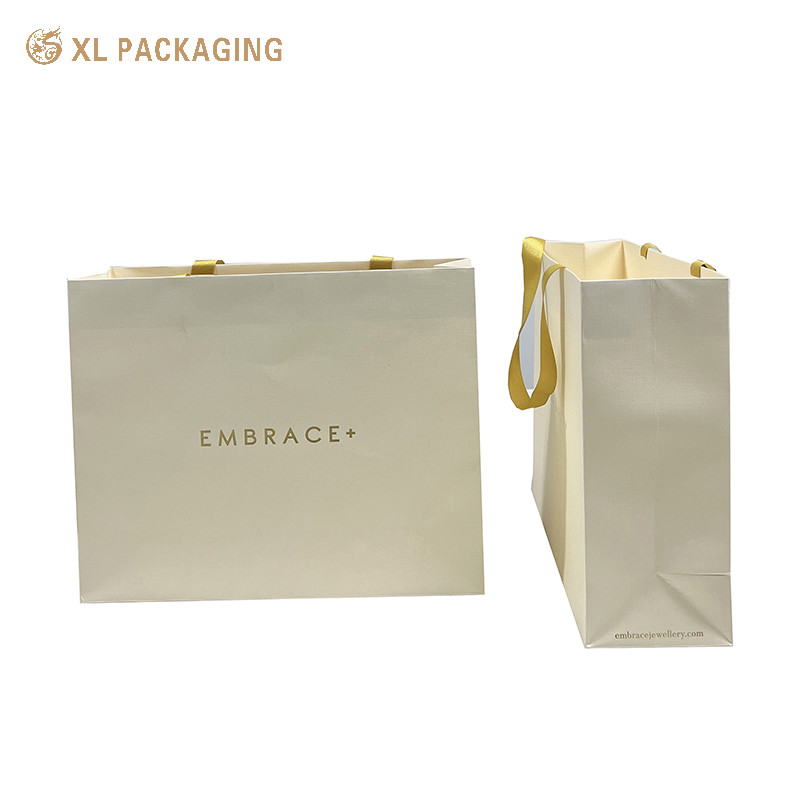 Warm Color Paper Packaging Bags Eco friendly For Exhibition Promotion Events