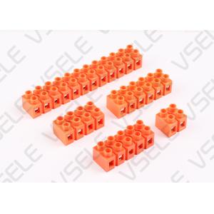 Fixed Electrical Terminal Block / Orange Base Dual Row Connector Seat