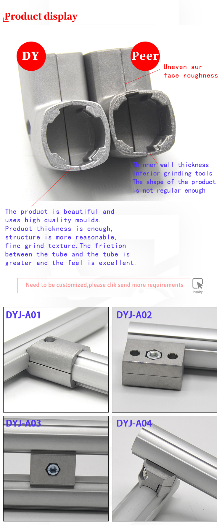 DY8 Aluminium Extruded Sections Industrial Aluminium Profile Lean Pipe For Workshop