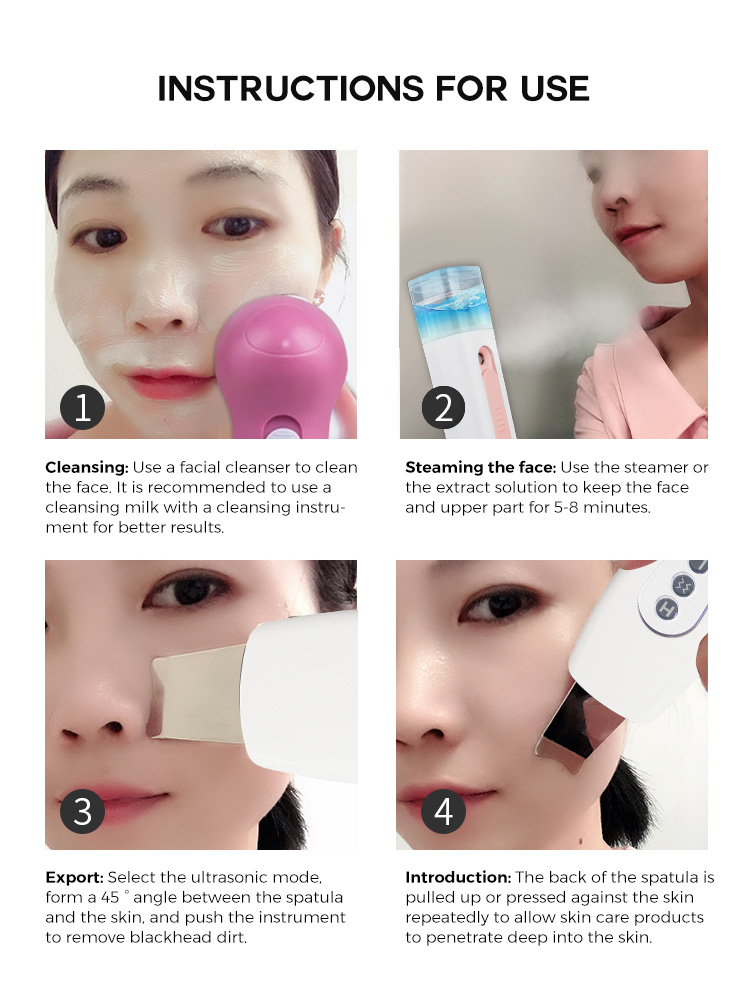28KHz 800mAh Deep Cleansing Ultrasonic Face Cleaner Facial Skin Scrubber