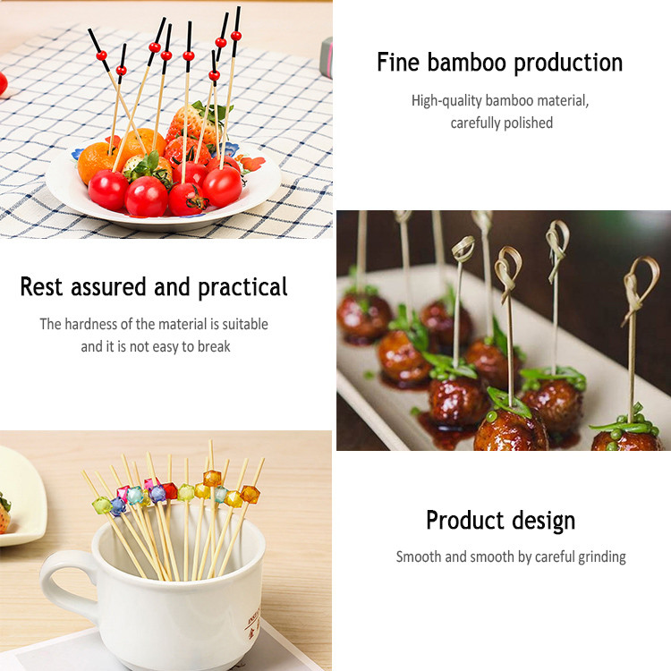 Customizable 0.065kg 12CM Wooden Food Skewers For