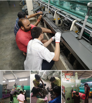 Latch Needle Plastic Net Warp Knitting Machine E9 Gauge